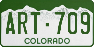 CO license plate ART709