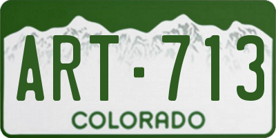 CO license plate ART713