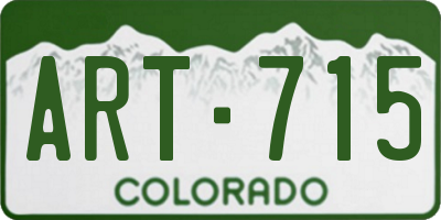 CO license plate ART715