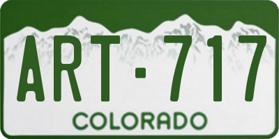 CO license plate ART717
