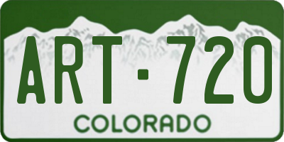 CO license plate ART720