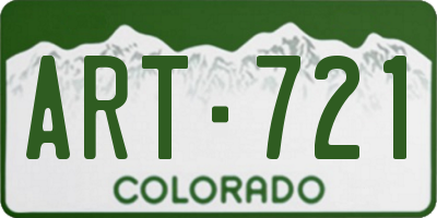 CO license plate ART721