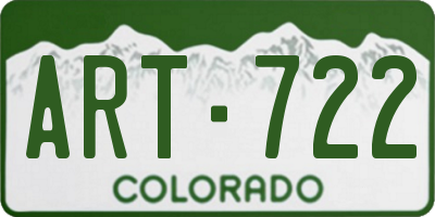 CO license plate ART722