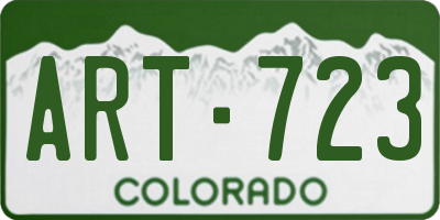 CO license plate ART723