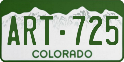CO license plate ART725
