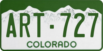CO license plate ART727