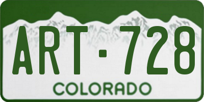 CO license plate ART728