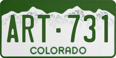 CO license plate ART731