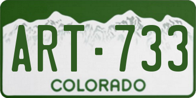 CO license plate ART733