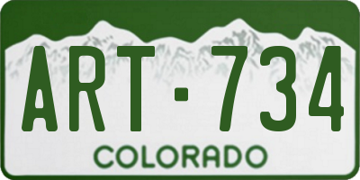 CO license plate ART734