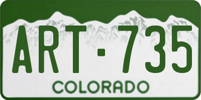 CO license plate ART735