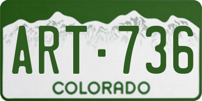 CO license plate ART736
