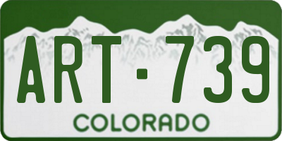 CO license plate ART739