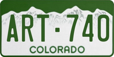 CO license plate ART740