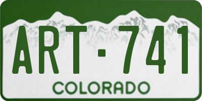 CO license plate ART741