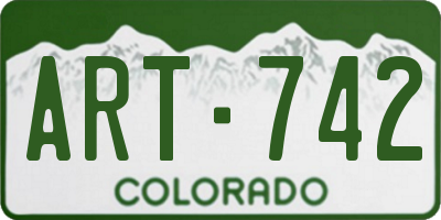 CO license plate ART742