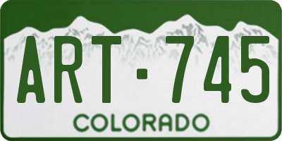 CO license plate ART745