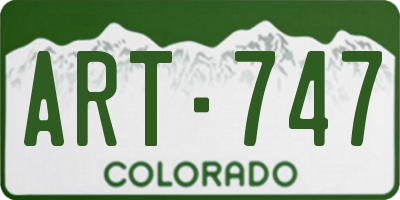 CO license plate ART747