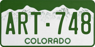 CO license plate ART748