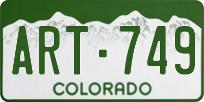 CO license plate ART749