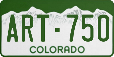 CO license plate ART750