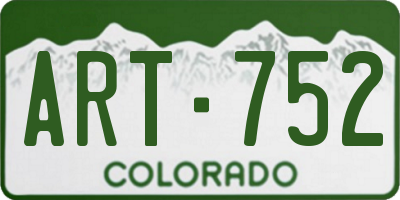 CO license plate ART752