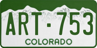 CO license plate ART753