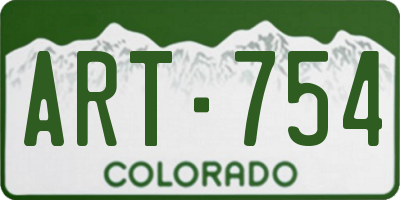 CO license plate ART754