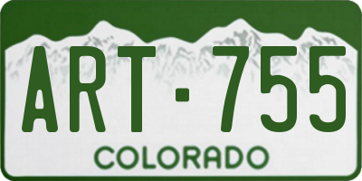 CO license plate ART755