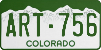 CO license plate ART756