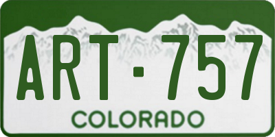 CO license plate ART757