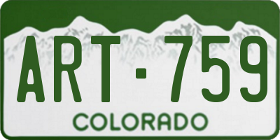CO license plate ART759