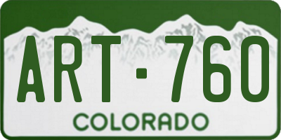CO license plate ART760