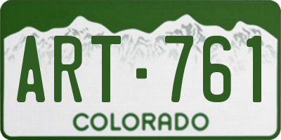 CO license plate ART761