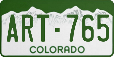 CO license plate ART765