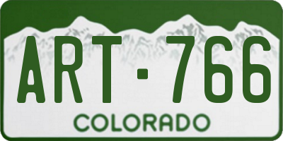 CO license plate ART766