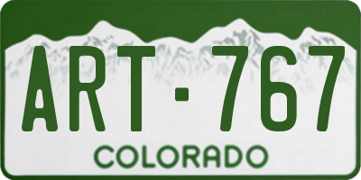 CO license plate ART767