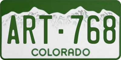 CO license plate ART768