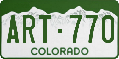CO license plate ART770