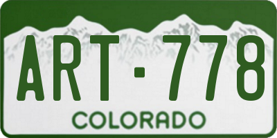 CO license plate ART778