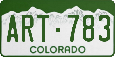 CO license plate ART783