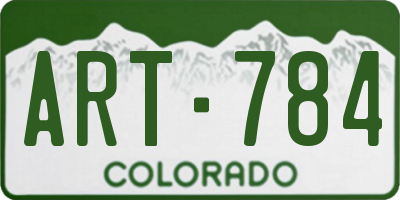 CO license plate ART784