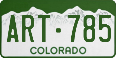 CO license plate ART785