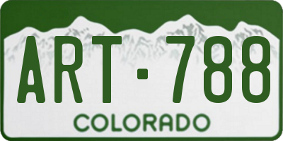 CO license plate ART788