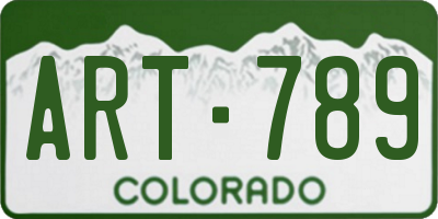 CO license plate ART789