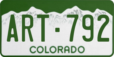 CO license plate ART792