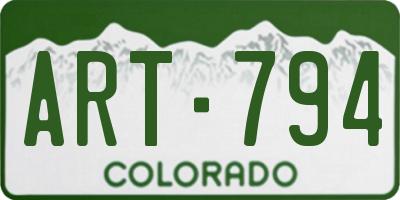CO license plate ART794