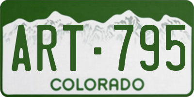 CO license plate ART795