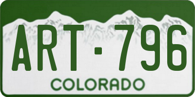 CO license plate ART796