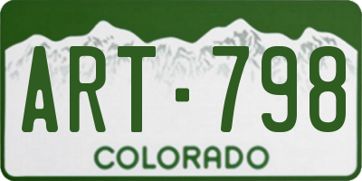 CO license plate ART798